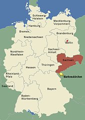 Lage Markneukirchens in Deutschland